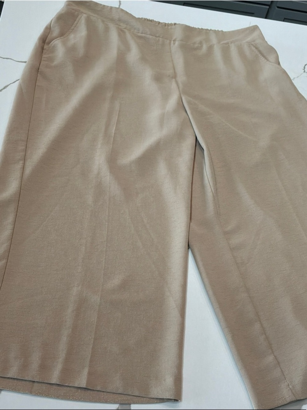 Womens Beige Wide-Leg Pull-On Pants minor Pulls XL Nine West Tan Stretch